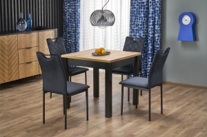 MASA EXTENSIBILA STIL QUBIK, 80/200 CM, STEJAR ARTISAN/NEGRU, DIN PAL LAMINAT, STIL MODERN
