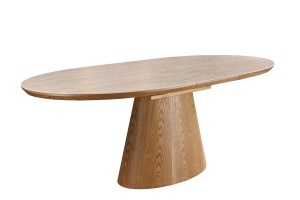 Masă extensibilă UNIQUE (160–200 cm) cu aspect de stejar și blat ceramic din travertin - Img 4