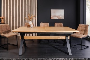 MASA EXTESIBILA DE MARI DIMENSIUNI, GIANT 180- 300CM, FURNIR LEMN DE STEJAR SI METAL, ASPECT STEJAR, ARTIM GROUP SELECTION - Img 5