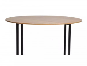 MASA LIVING/DINING ALTO, 120 CM, STEJAR/NEGRU MAT, BLAT DIN PAL LAMINAT SI PICIOARE DIN METAL, STIL MODERN - Img 2