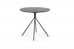 MASA LIVING FONDI, NEAGRA, 80 CM, BLAT DIN MDF LACUIT SI PICIOARE DIN METAL, STIL MODERN - Img 5