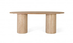 MASA LIVING OVALA 200CM, CULOARE NATUR, LEMN DE MANGO SI MARMURA, GINER Y COLOMER
