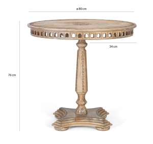 MASA LIVING ROTUNDA, ARTIM 80CM, DIN LEMN DE MANGO, SCULPTAT MANUAL, ARTIM GROUP SELECTION - Img 8