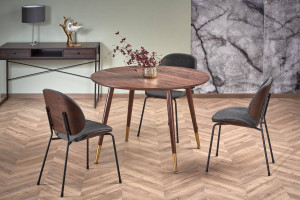 MASA LIVING STIL DOMENICO, NUC/AURIU, 110 CM, BLAT DIN MDF SI PICIOARE DIN METAL, STIL CLASIC - Img 3