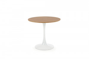 MASA LIVING STIL STING, STEJAR AURIU/ALB, 80 CM, BLAT DIN MDF SI PICIOR DIN METAL, STIL MODERN - Img 6