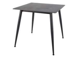 MASA RION NEGRU 80X80 CU BLAT DIN CERAMICA CU EFECT DE MARMURA SI PICIOARE DIN METAL, STIL MODERN