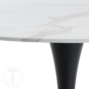 MASA ROTUNDA ELEGANTA 90CM, TOKIO, COD 3950, STIL MODERN, REALIZATA DIN LEMN MASIV SI STICLA - Img 3