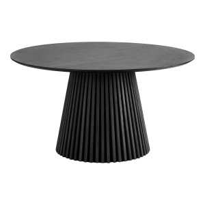 MASA ROTUNDA OSAKA ø140x75 cm, REALIZATA DIN FURNIR SI MDF, CULOARE NEGRU, HOUSE NORDIC