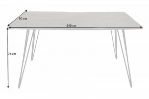 MASA SCORPION 140CM, LEMN MASIV DE SALCAM SI METAL, DESIGN INDUSTRIAL - Img 7