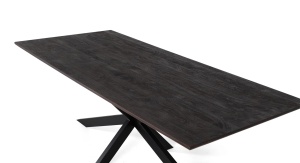 MASA SUFRAGERIE KAIA 230CM, REALIZATA DIN LEMN DE SALCAM SI METAL, CULOARE NUC/NEGRU, GINER Y COLOMER - Img 4