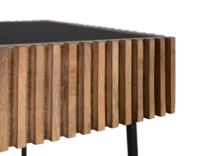 MASUTA CAFEA LOTUS 120CM, REALIZATA DIN LEMN DE MANGO SI METAL, CULOARE NATUR/NEGRU, GINER Y COLOMER - Img 5