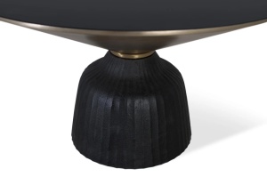 MASUTA CAFEA MARENA 75CM, REALIZATA DIN ALUMINIU SI STICLA, CULOARE NEGRU/AURIU, GINER Y COLOMER - Img 3