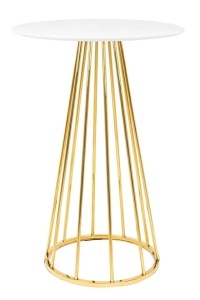 MASUTA DE BAR GLAM 60, AURIU/ALB MAT, CONFECTIONATA DIN MDF SI METAL, STIL MODERN - Img 2
