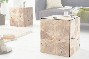 MASUTA DE CAFEA 40CM, TEAK COD 39226, LEMN MASIV REALIZAT MANUAL - Img 8