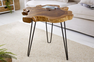 MASUTA DE CAFEA 50CM, WILD, COD 38243, DIN LEMN MASIV DE TEC DESIGN RUSTIC - Img 2