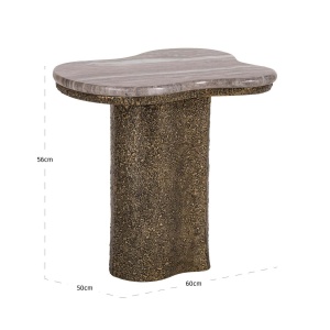 MASUTA DE CAFEA ABANDOS, 214055, CONFECTIONATA DIN MARMURA, ALUMINIU SI MDF, ALAMA ANTICHIZATA, STIL MODERN - Img 5
