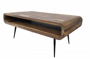 MASUTA DE CAFEA, ALPHA 90CM, DIN LEMN SI SUPORT METAL, FINISAJ PIATRA, ARTIM GROUP