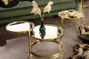 MASUTA DE CAFEA, ART DECO, DIN METAL SI OGLINDA, COD 42479