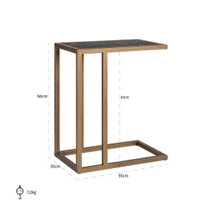 MASUTA DE CAFEA BLACKBONE, 7373, CONFECTIONAT DIN METAL SI FURNIR DE STEJAR, STIL MODERN - Img 5