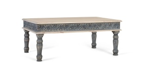 MASUTA DE CAFEA BLUE 120CM, REALIZATA DIN LEMN DE MANGO, CULOARE ALB/ALBASTRU, GINER Y COLOMER - Img 2