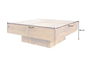 MASUTA DE CAFEA, BOLT, 70CM, DIN LEMN DE SHEESHAM, MARO, ARTIM GROUP SELECTION - Img 6