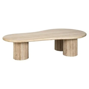 MASUTA DE CAFEA CANTERA, 150 CM, BEJ, DIN TRAVERTIN SI METAL, RICHMOND INTERIORS - Img 6
