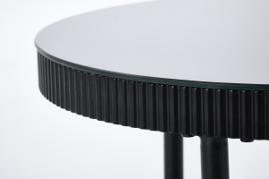 MASUTA DE CAFEA COSMO S, 60 CM, NEGRU/NEGRU, DIN MDF, STICLA SI METAL, STIL MODERN - Img 5