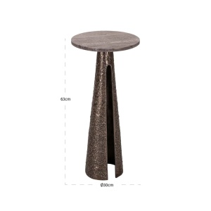 MASUTA DE CAFEA ELDORA, 214499, BRONZ, CONFECTIONATA DIN ALUMINIU SI TRAVERTIN, STIL RUSTIC - Img 6
