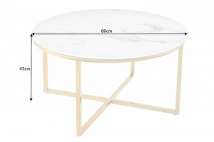 MASUTA DE CAFEA, ELEGANCE 80CM, DIN STICLA CU EFECT DE MARMURA - Img 5