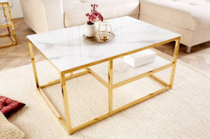 MASUTA DE CAFEA, ELEGANCE 90CM, DIN STICLA CU EFECT DE MARMURA, COD 42175 - Img 2