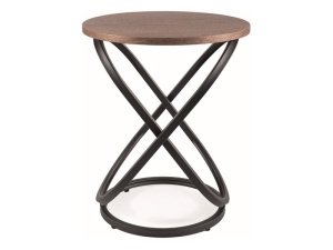 MASUTA DE CAFEA EOS E, 45 CM, NUC/NEGRU, BLAT DIN MDF, FURNIR NATURAL SI CADRU DIN METAL, STIL MODERN