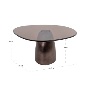 MASUTA DE CAFEA HAYDEN, 214052, CONFECTIONATA DIN ALUMINIU SI STICLA SECURIZATA, BRONZ, STIL MODERN - Img 2