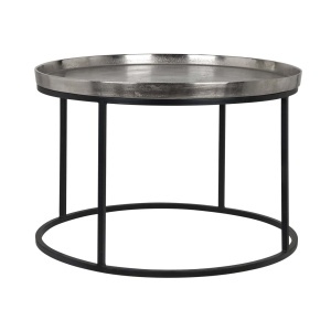 MASUTA DE CAFEA LYAM, 210077, CONFECTIONATA DIN ALUMINIU SI METAL, CULOAREA NEGRU SI ARGINTIU, STIL MODERN