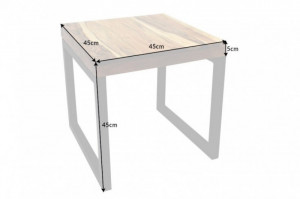 MASUTA DE CAFEA/ NOPTIERA, ELEMENTS 45CM, DIN LEMN SALCAM SI SUPORT METAL, COD 39572, ASPECT INDUSTRIAL - Img 7