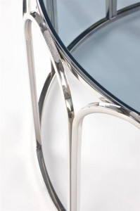 MASUTA DE CAFEA OLIVIA, TRANSPARENT/CROM, DIN STICLA SI METAL, STIL MODERN, HALMAR - Img 3