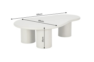 MASUTA DE CAFEA ORGANIC 130CM, REALIZATA DIN MDF, CULOARE BEJ/GRI, INVICTA INTERIOR - Img 2