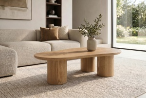 MASUTA DE CAFEA ORGANIC 130CM, REALIZATA DIN MDF, CULOARE STEJAR, INVICTA INTERIOR - Img 6