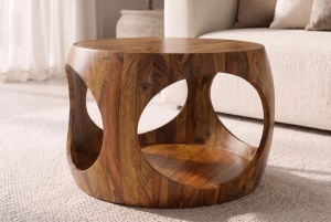 MASUTA DE CAFEA ORGANIC LOOP 60CM, REALIZATA DIN LEMN DE TRANDAFIR, DE CULOARE MARO, ARTIM GROUP SELECTION - Img 4