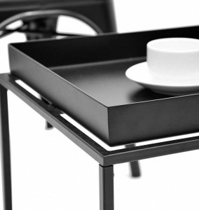 MASUTA DE CAFEA RITTA XL, NEAGRA, CONFECTIONATA DIN METAL STIL MODERN - Img 3