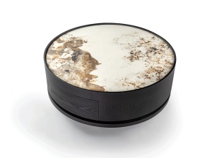 MASUTA DE CAFEA ROTATIVA IZA 80CM, REALIZATA DIN MDF SI CERAMICA, FINISAJ MARMURA, STIL MODERN
