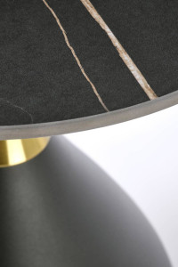 MASUTA DE CAFEA SCALITA, EFECT DE MARMURA NEAGRA/NEGRU/AURIU, DIN CERAMICA SI METAL, STIL MODERN - Img 3