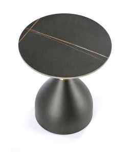 MASUTA DE CAFEA SCALITA, EFECT DE MARMURA NEAGRA/NEGRU/AURIU, DIN CERAMICA SI METAL, STIL MODERN - Img 8