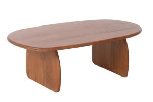 MASUTA DE CAFEA SCULPTURA 110CM, REALIZATA DIN LEMN MASIV DE SALCAM, DE CULOARE MARO