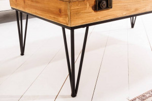 MASUTA DE CAFEA, SEVEN SEAS 100CM, DIN LEMN MASIV, COD 41192, STIL VINTAGE - Img 4