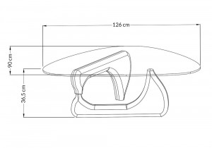 MASUTA DE CAFEA STABLE, DIN STICLA SI LEMN DE FRASIN, STIL MODERN - Img 3