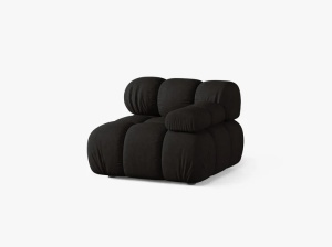 MODUL CANAPEA BELLIS, PE DREAPTA, NEGRU, CU TAPITERIE DIN TEXTIL STRUCTURAT LIBERTY, MICADONI - Img 2