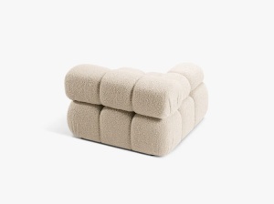 MODUL CANAPEA BELLIS, PE STANGA, BEJ DESCHIS, CU TAPITERIE DIN TEXTIL BOUCLE ROLF, MICADONI - Img 3