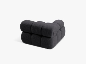 MODUL CANAPEA BELLIS, PE STANGA, GRI GRAFIT, CU TAPITERIE DIN TEXTIL BOUCLE ROLF, MICADONI - Img 3