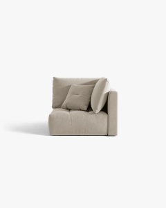 MODUL CANAPEA BLOOM, BEJ DESCHIS, 105X97 CM, CU TAPITERIE DIN TEXTIL CATIFEA CASINO, MICADONI