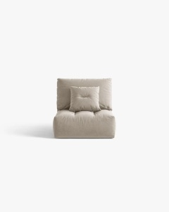 MODUL CANAPEA BLOOM, BEJ DESCHIS, 95X97 CM, CU TAPITERIE DIN TEXTIL CATIFEA CASINO, MICADONI